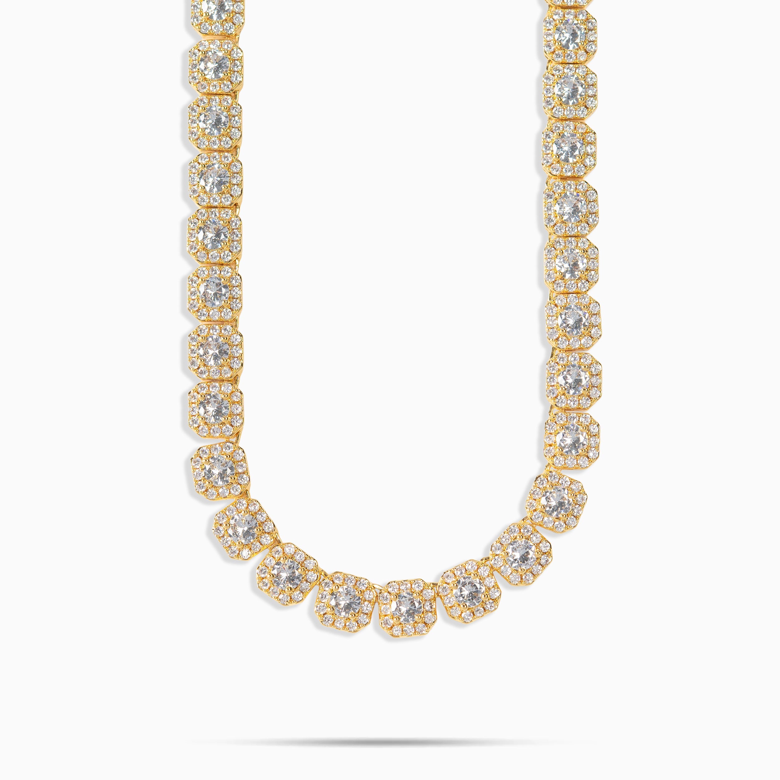 Cluster Tennis Chain Gold