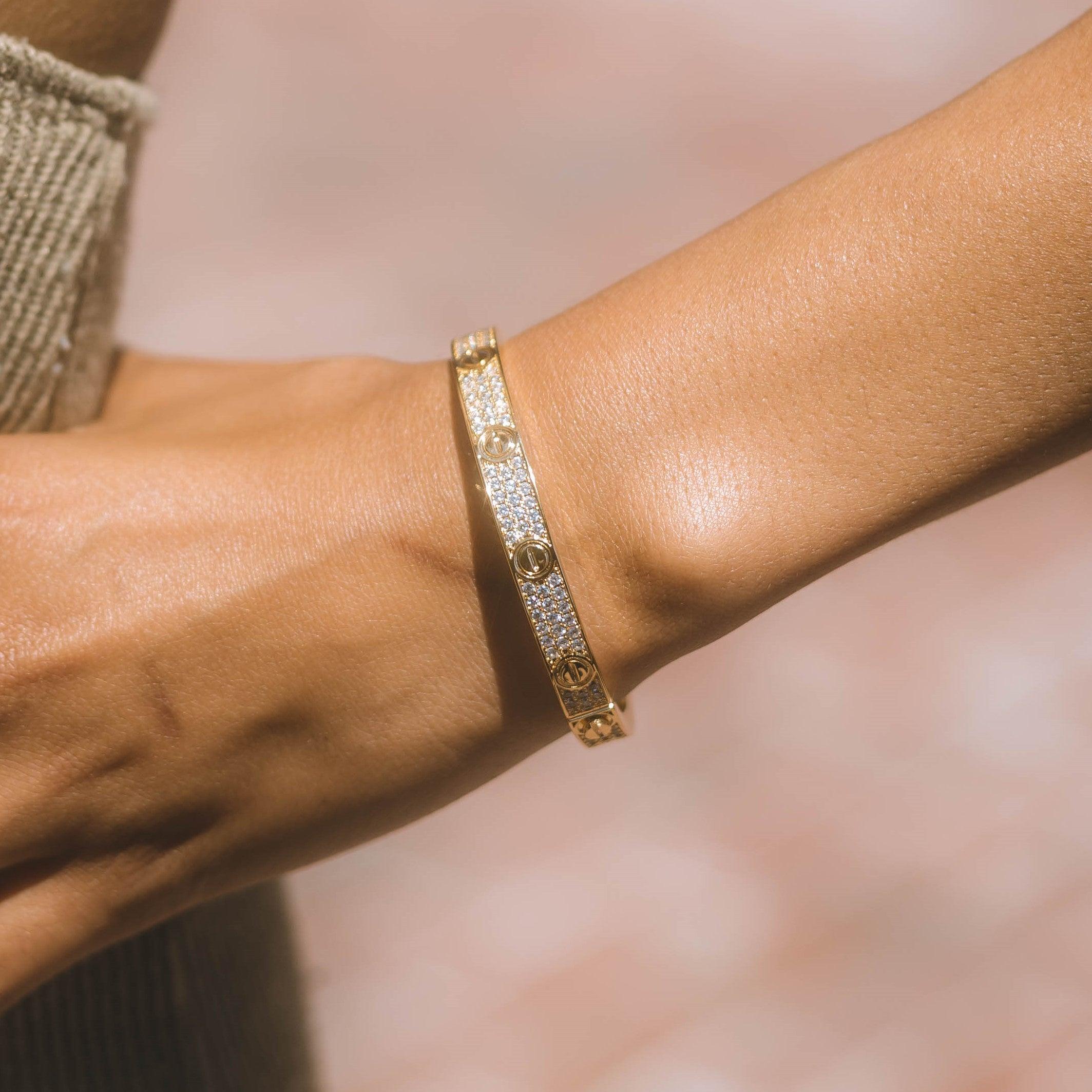 Iced Band Bracelet Gold