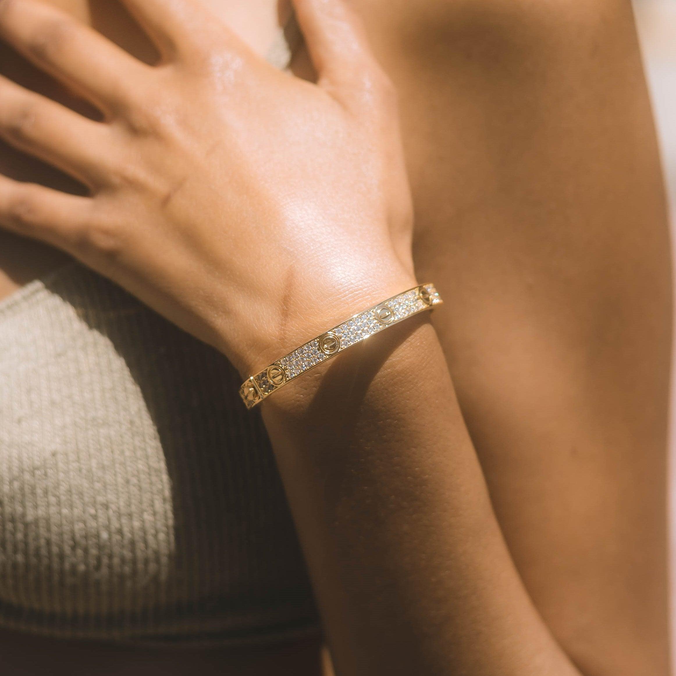 Iced Band Bracelet Gold