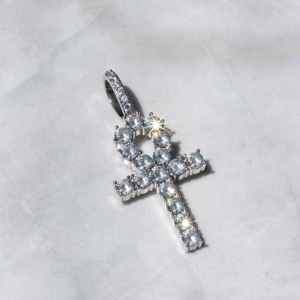 Flare Ankh Pendant — White Gold