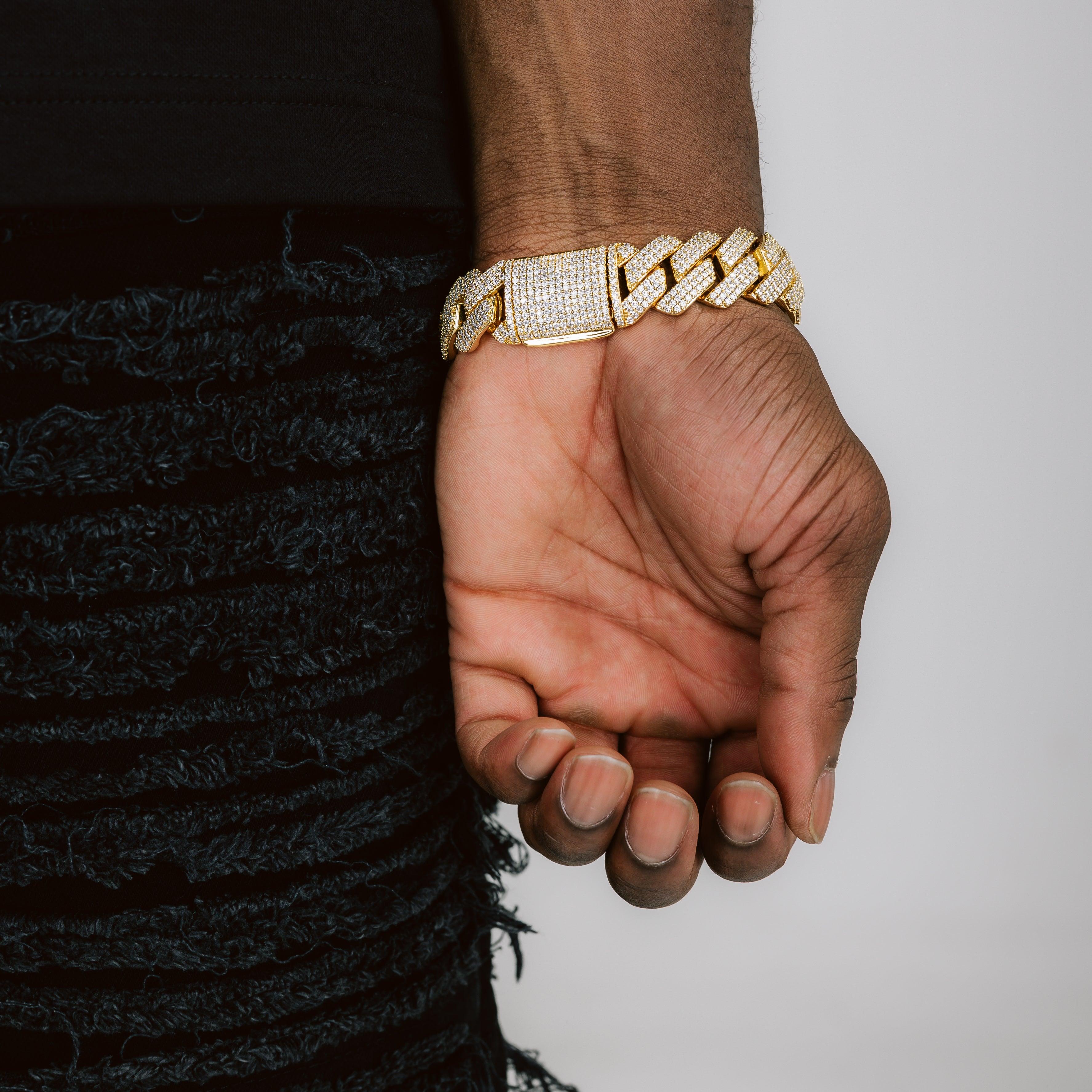 19mm Prong Cuban Bracelet Gold