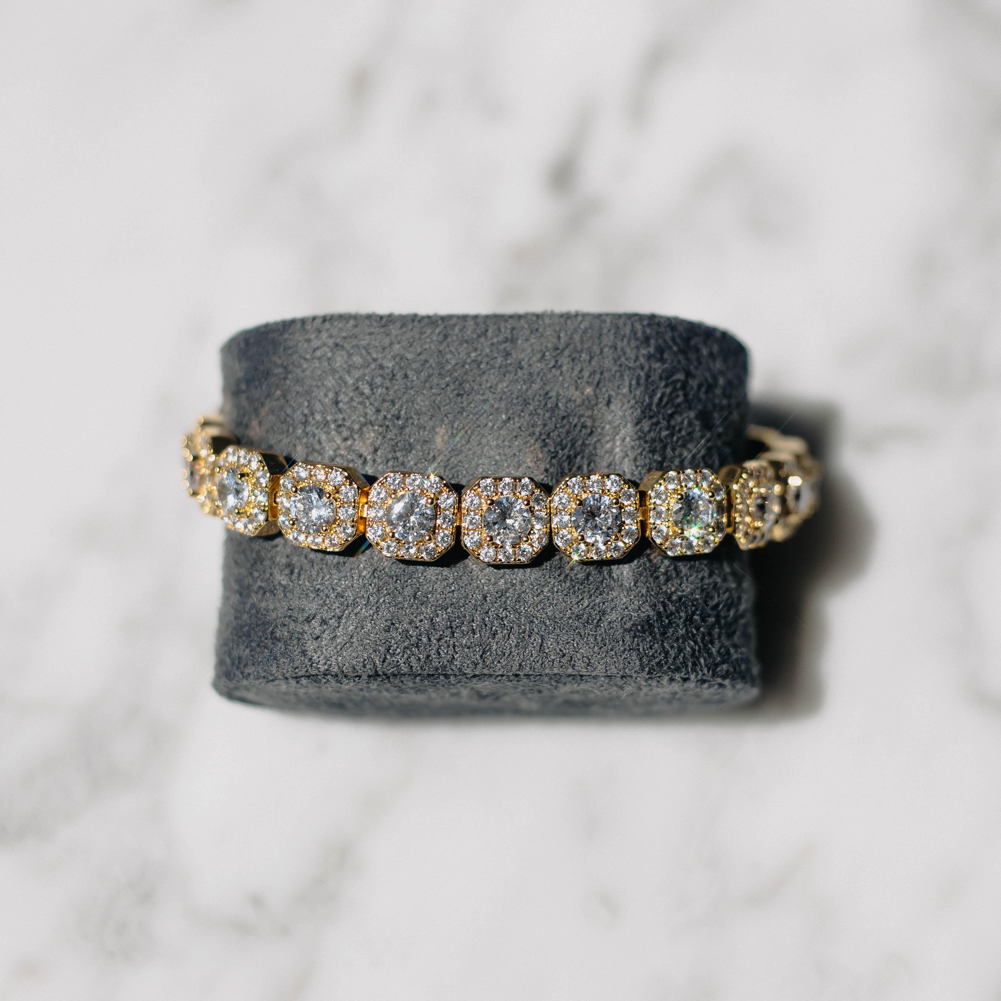 Cluster Tennis Bracelet Gold