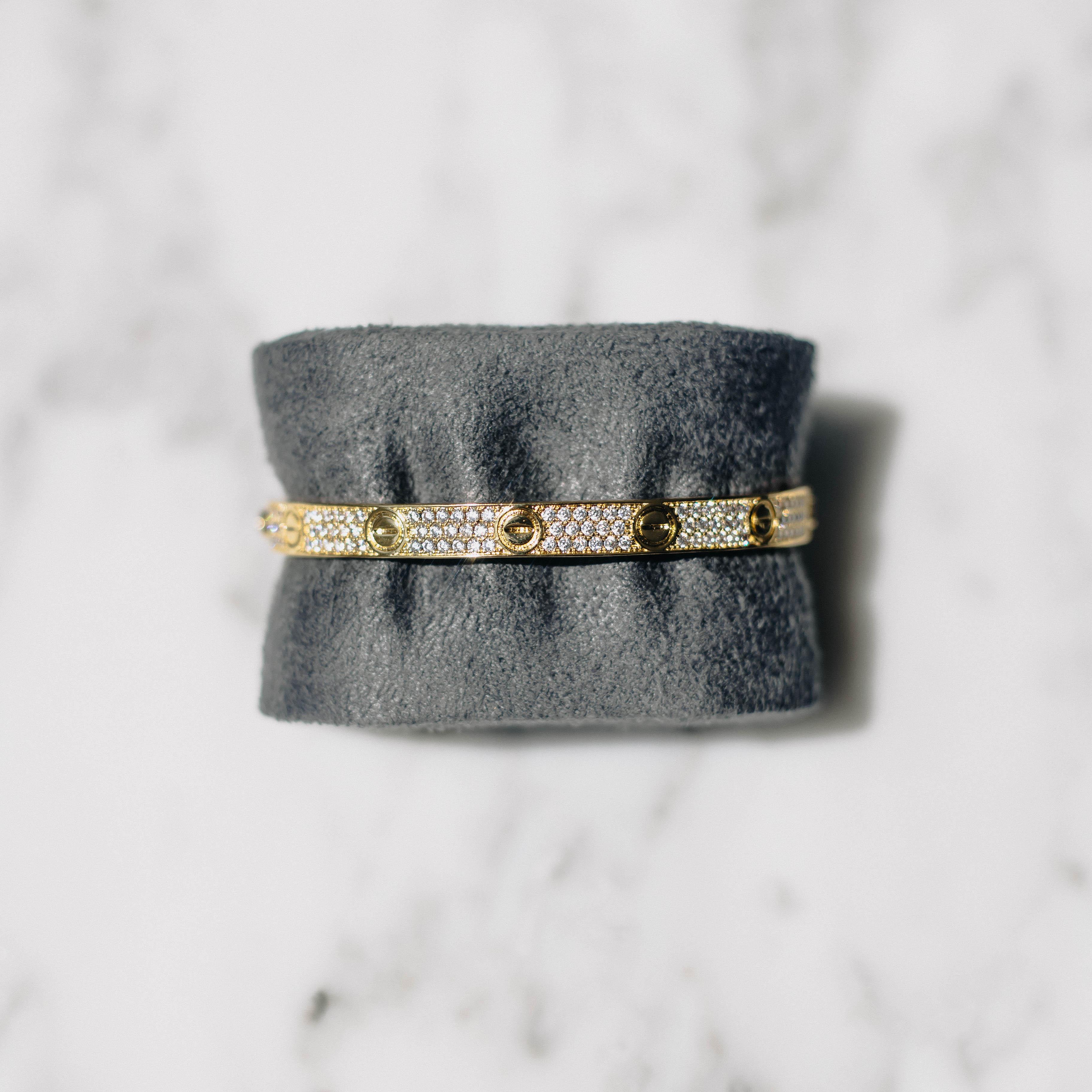 Iced Band Bracelet Gold
